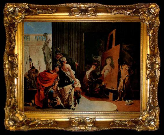 framed  Giovanni Battista Tiepolo Alexander der Grobe und Campaspe im Atelier des Apelles, ta009-2